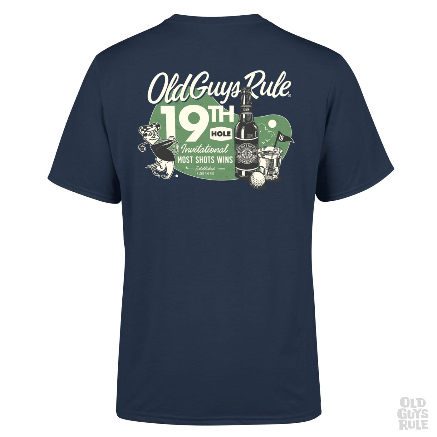 Old Guys Rule 19th Hole Invitational T-Shirt - Blue Dusk