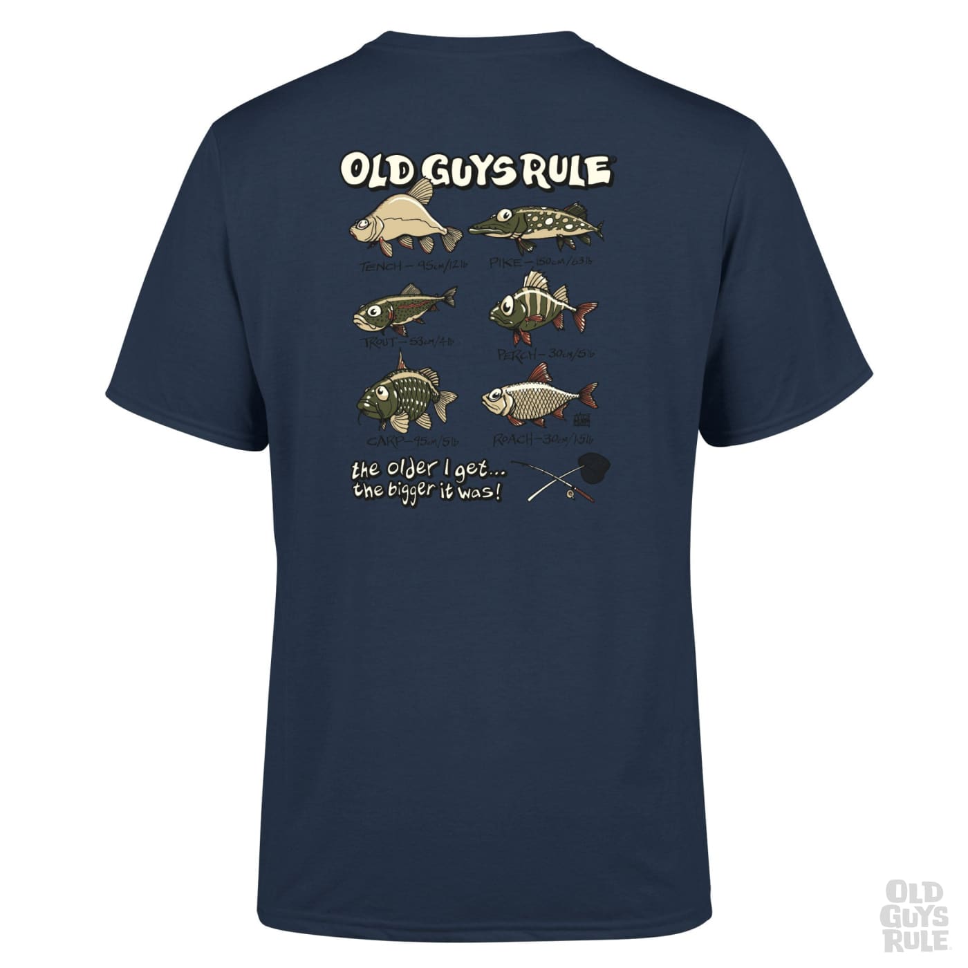 Old Guys Rule Bigger Fish II T-Shirt - Blue Dusk