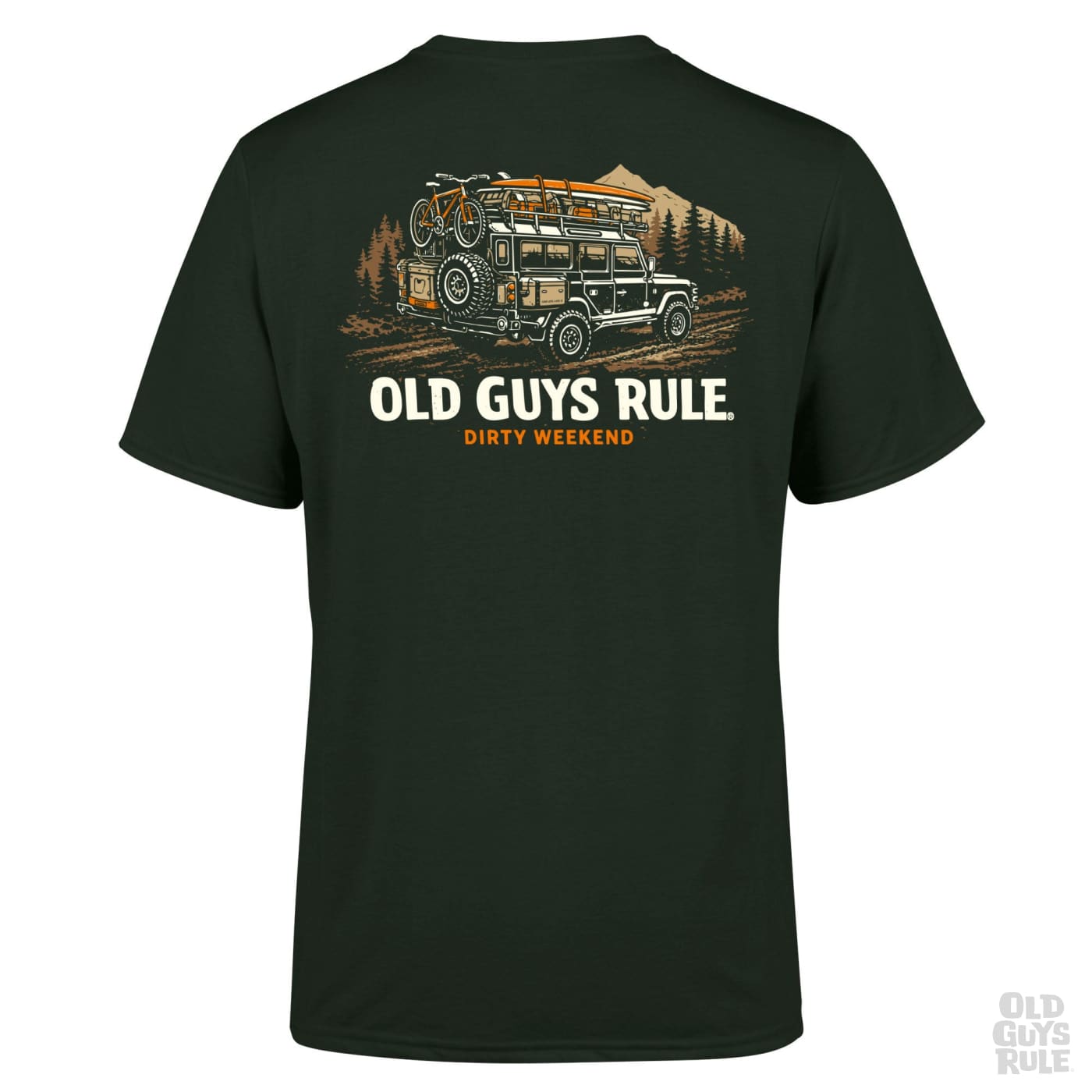Old Guys Rule Dirty Weekend V T-Shirt - Forest