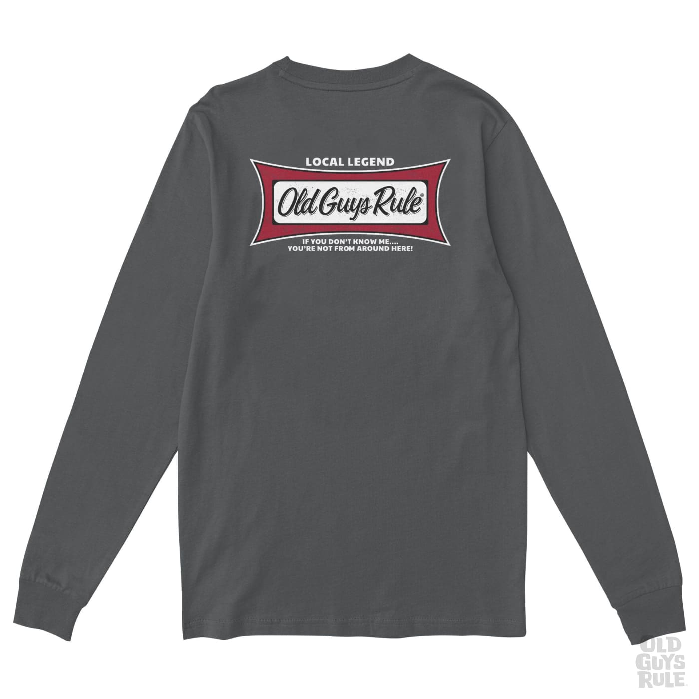 Old Guys Rule Local Legend V Long Sleeve T-Shirt - Charcoal