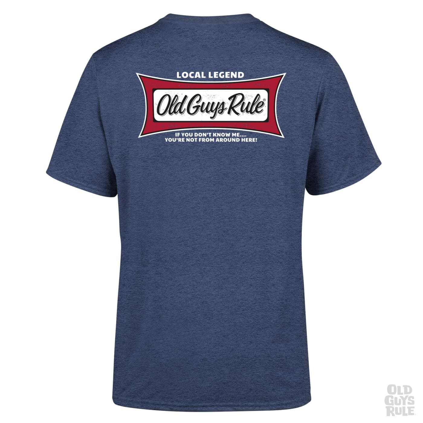 Old Guys Rule Local Legend V T-Shirt - Heather Navy
