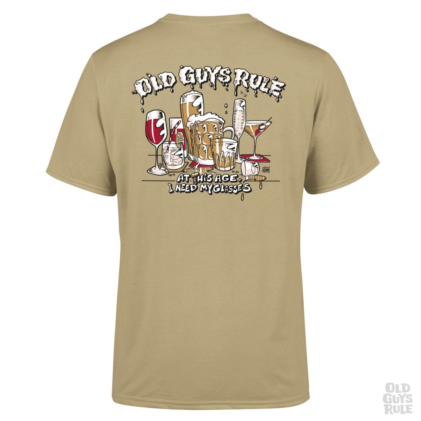 Old Guys Rule Need My Glasses T-Shirt - Tan
