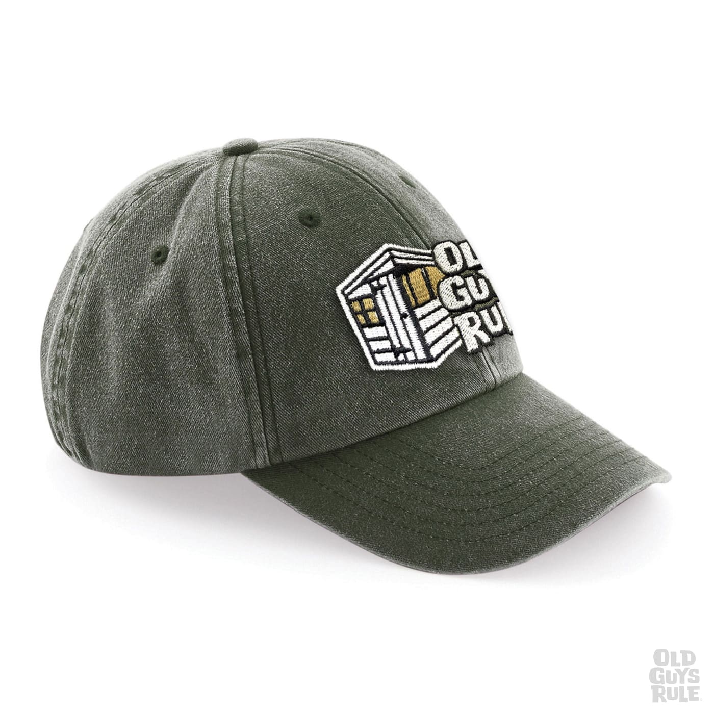 Old Guys Rule Shed Happens Cap - Vintage Olive