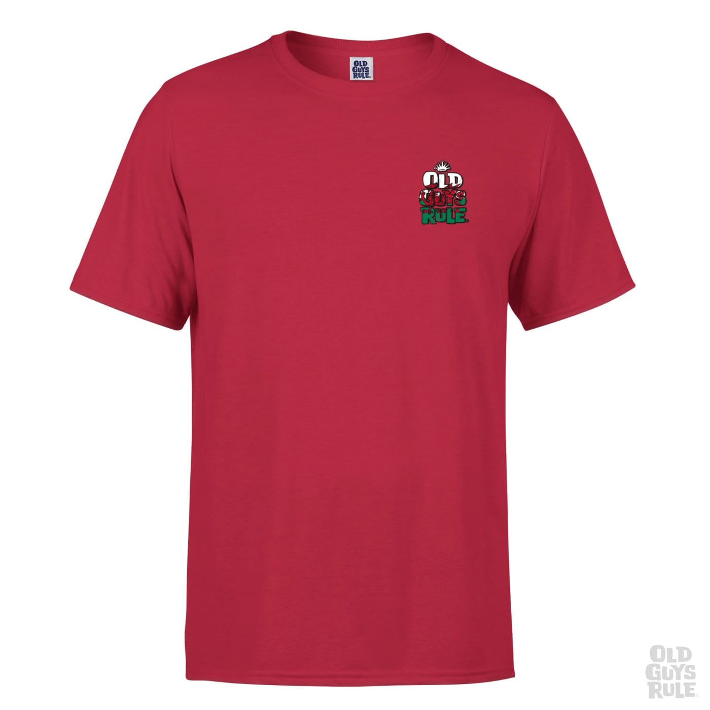 Old Guys Rule Stacked Logo Home Nations - Wales T-Shirt - Red