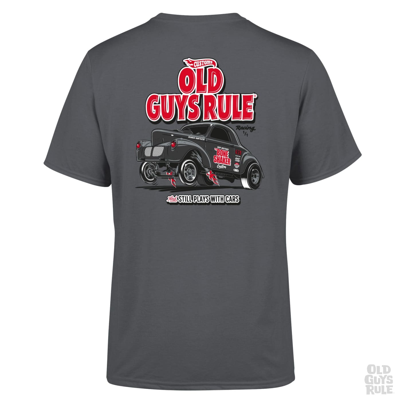 Old Guys Rule Still Plays With Cars T-Shirt - Charcoal