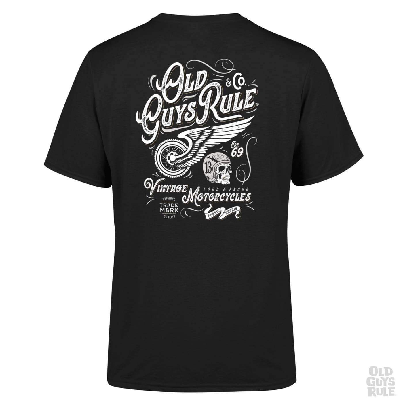 Old Guys Rule Vintage Motorcycles IV T-Shirt - Black