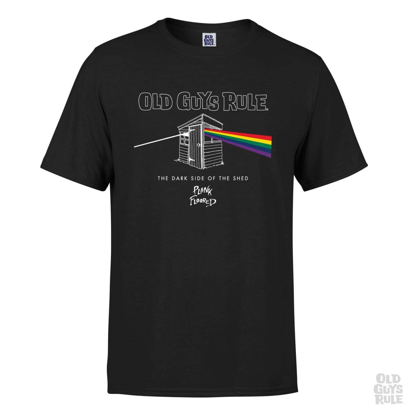 Old Guys Rule Dark Side Of The Shed T-Shirt - Black
