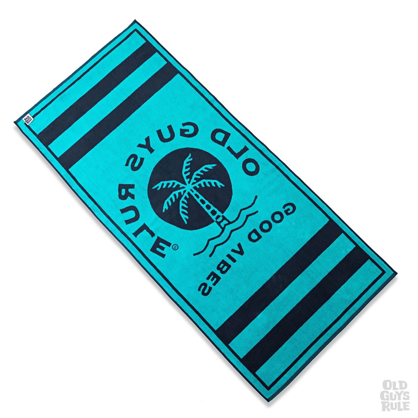 Old Guys Rule Good Vibes Beach Towel