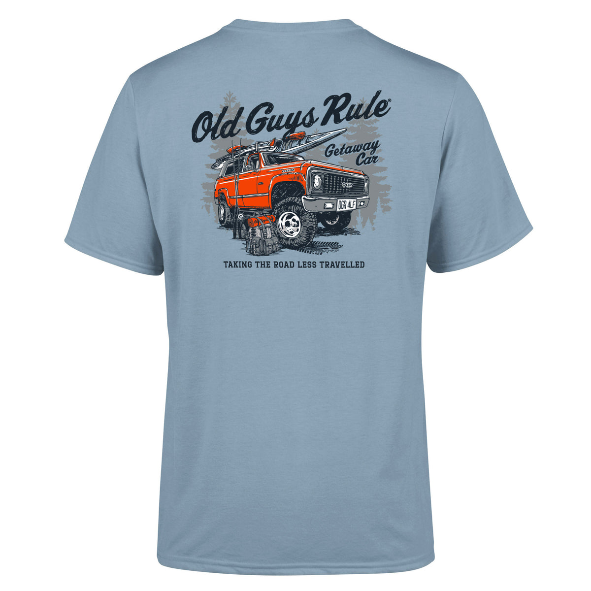 Old Guys Rule Getaway Car T-Shirt - Stone Blue