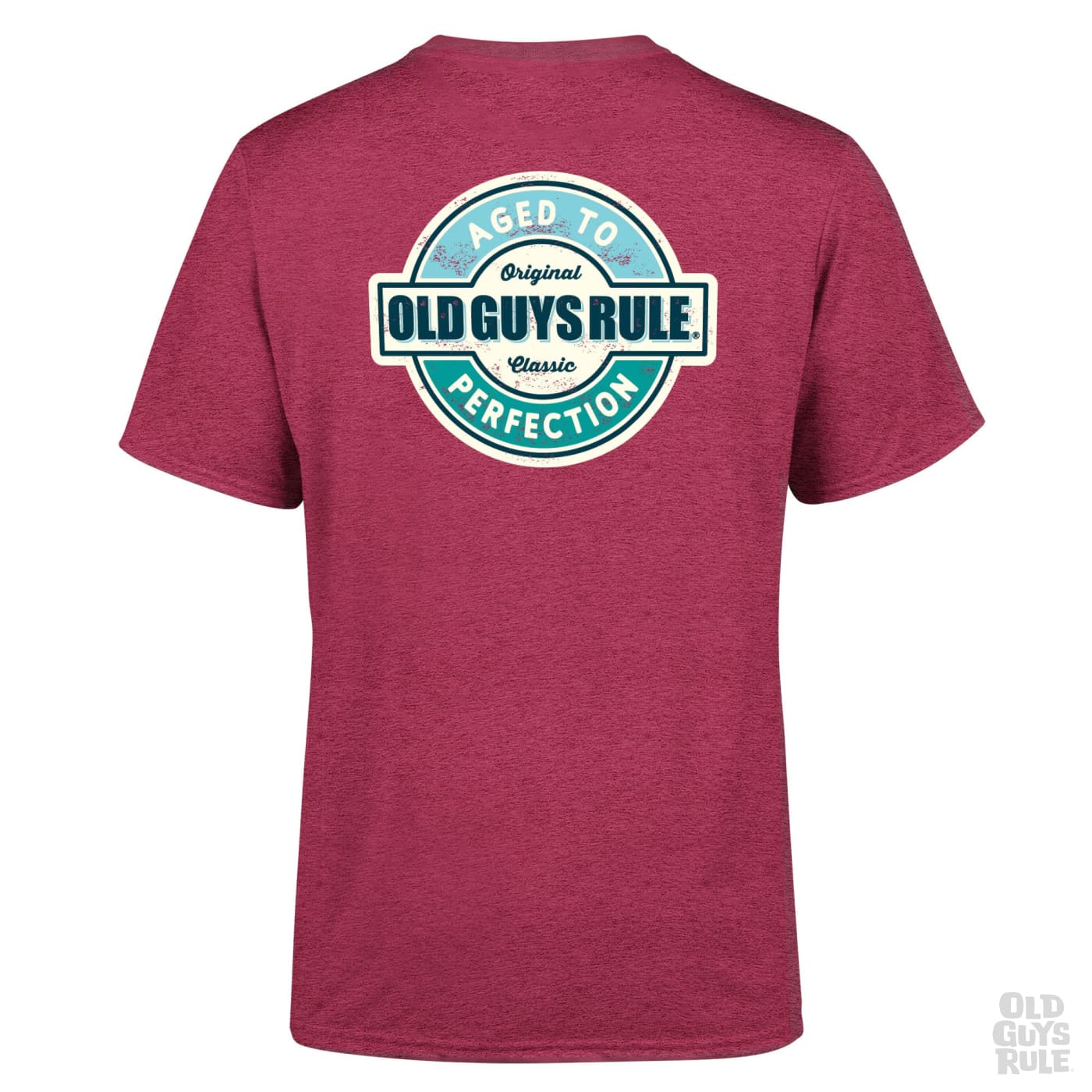 Old Guys Rule Aged To Perfection III T-Shirt - Heather Cardinal