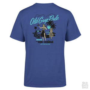 Old Guys Rule Aloha Lounge T-Shirt - Flo Blue