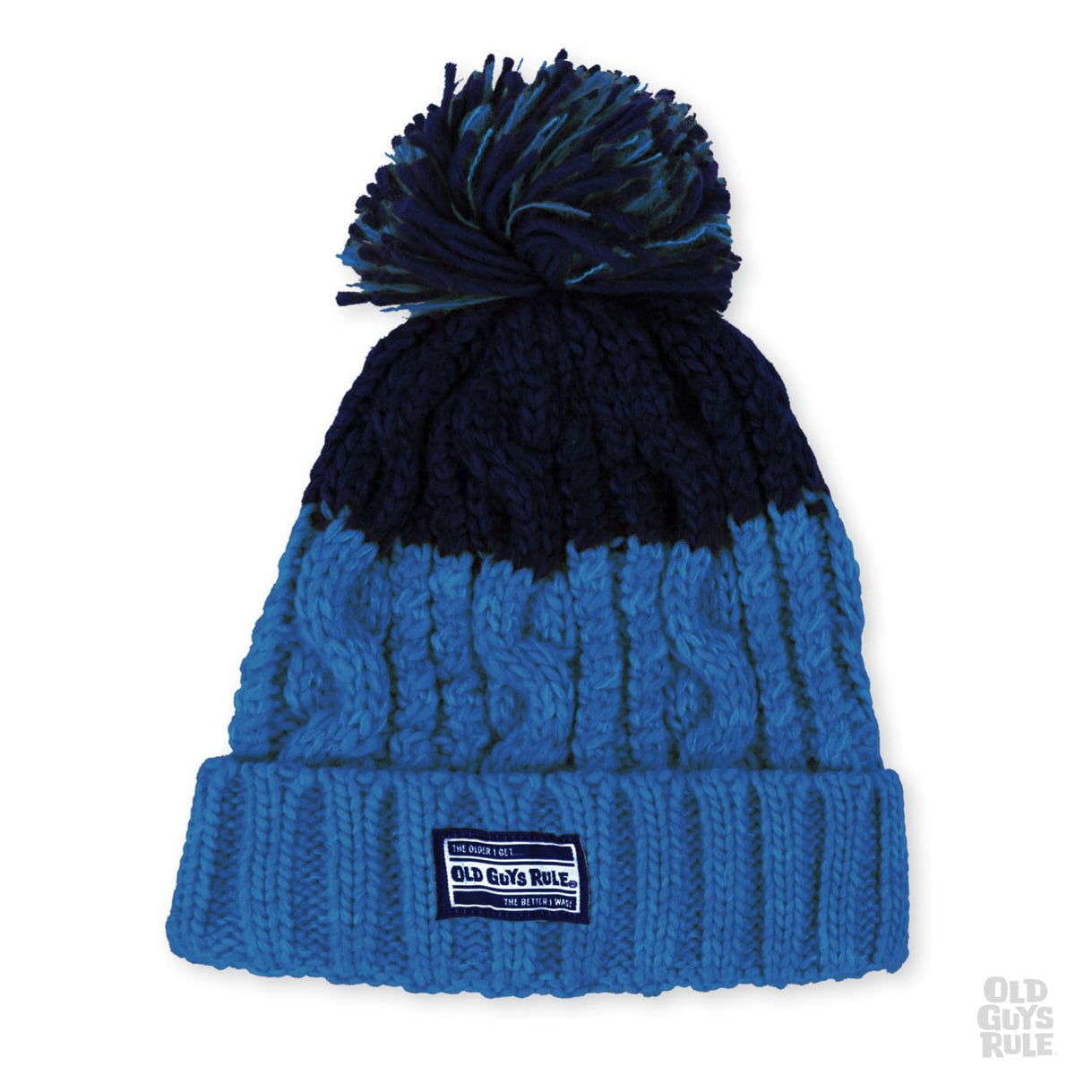 Old Guys Rule Aprés Beanie - Navy/Azure Blue