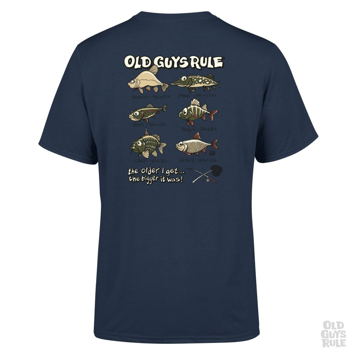 Old Guys Rule Bigger Fish II T-Shirt - Blue Dusk
