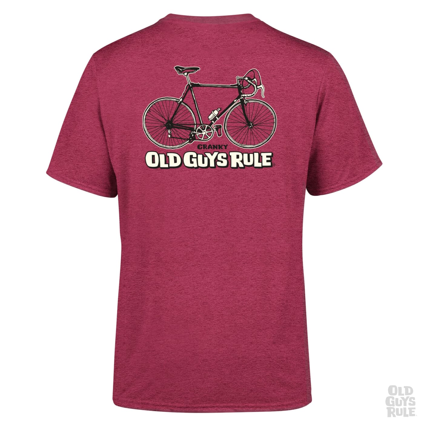 Old Guys Rule Cranky T-Shirt - Heather Cardinal