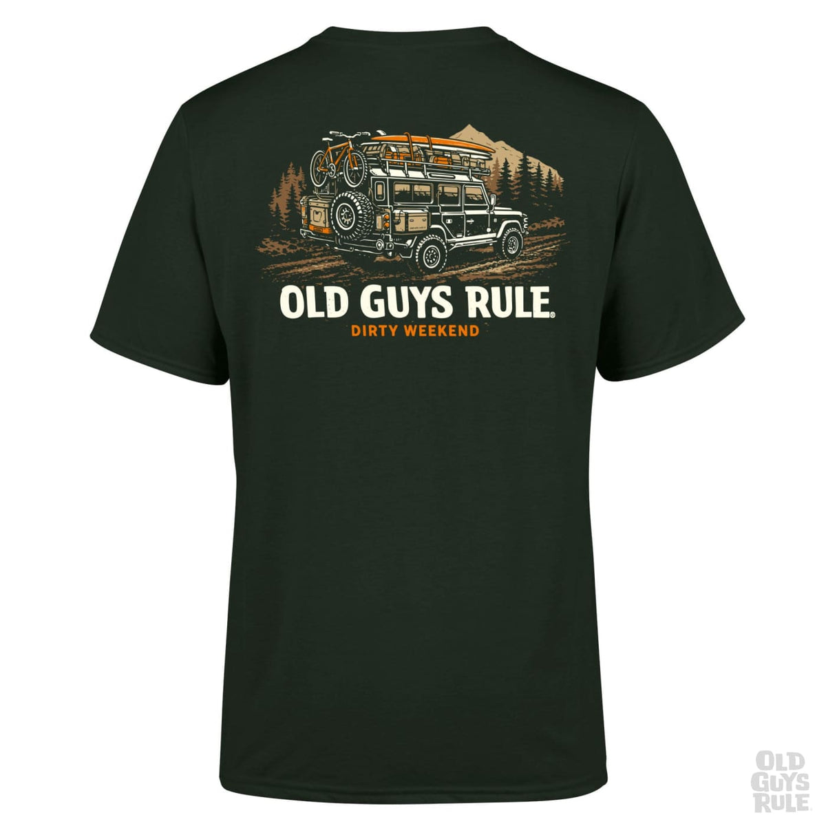 Old Guys Rule Dirty Weekend V T-Shirt - Forest