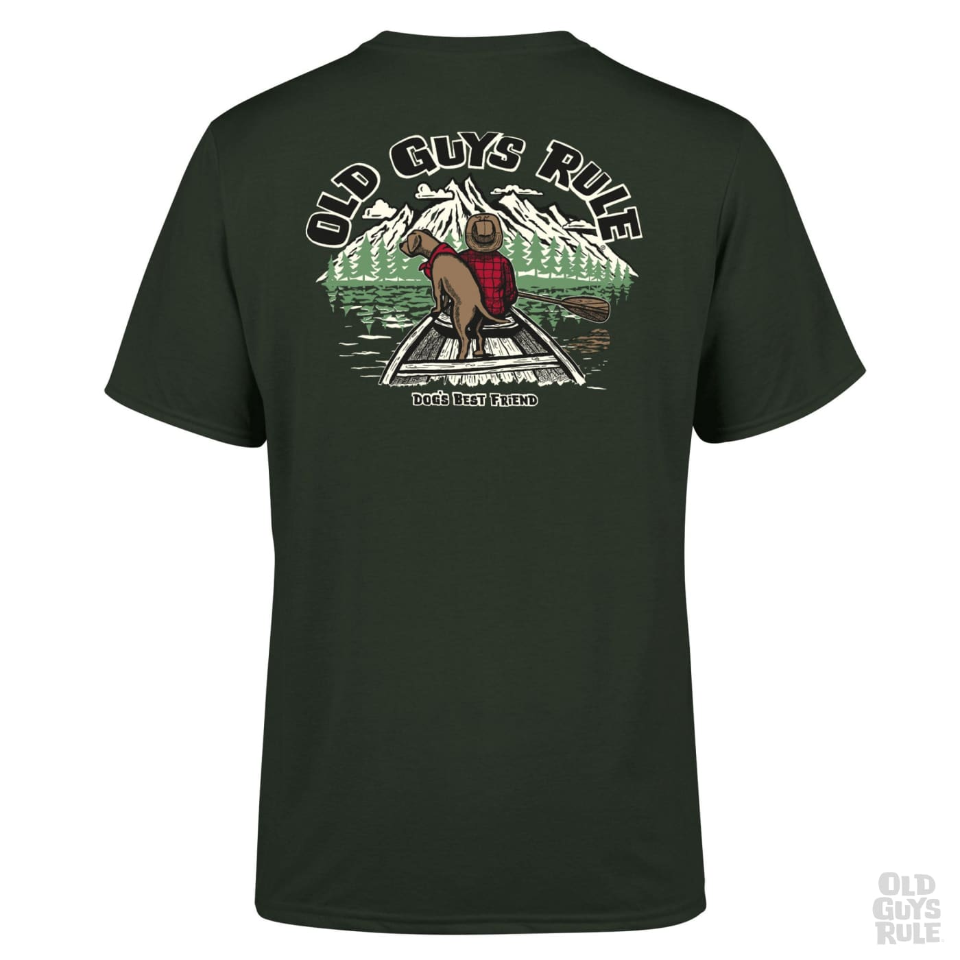 Old Guys Rule Dogs Best Friend III T-Shirt - Forest Green