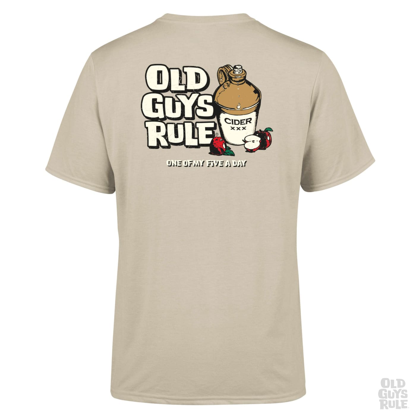 Old Guys Rule Five-A-Day III T-Shirt - Sand