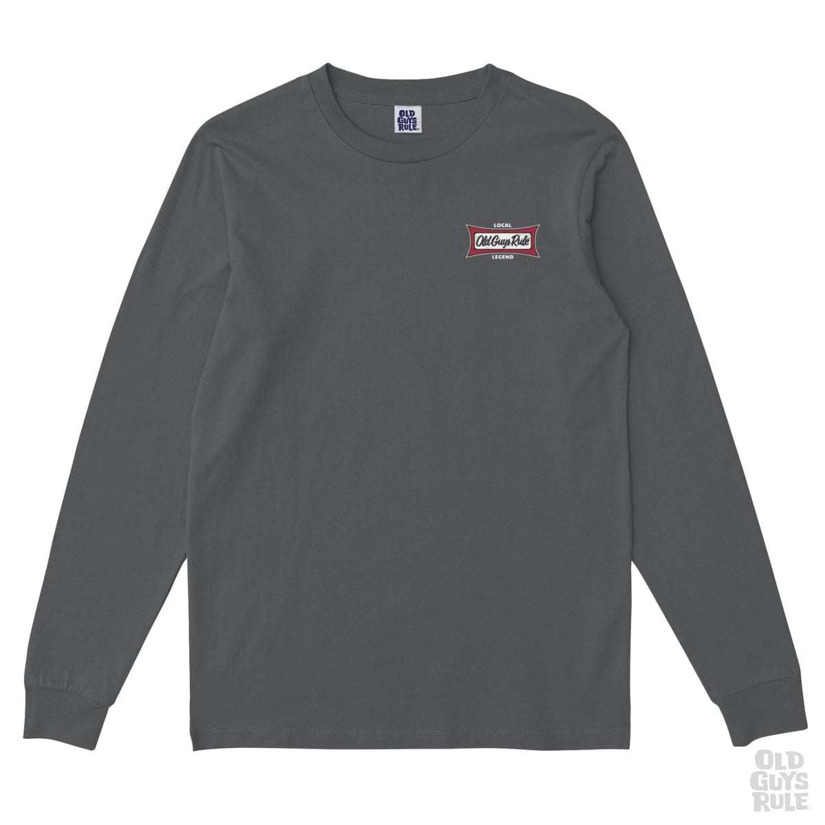 Old Guys Rule Local Legend V Long Sleeve T-Shirt - Charcoal