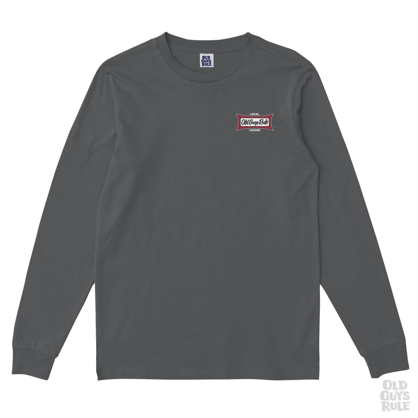 Old Guys Rule Local Legend V Long Sleeve T-Shirt - Charcoal