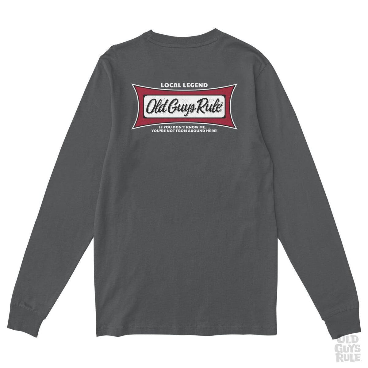 Old Guys Rule Local Legend V Long Sleeve T-Shirt - Charcoal