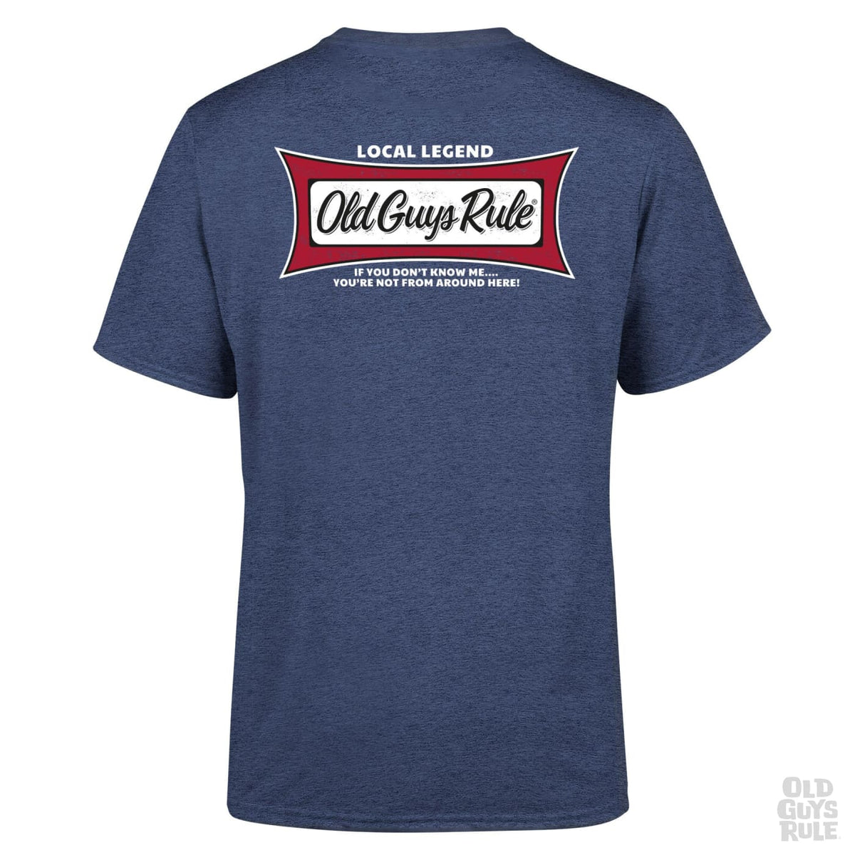Old Guys Rule Local Legend V T-Shirt - Heather Navy