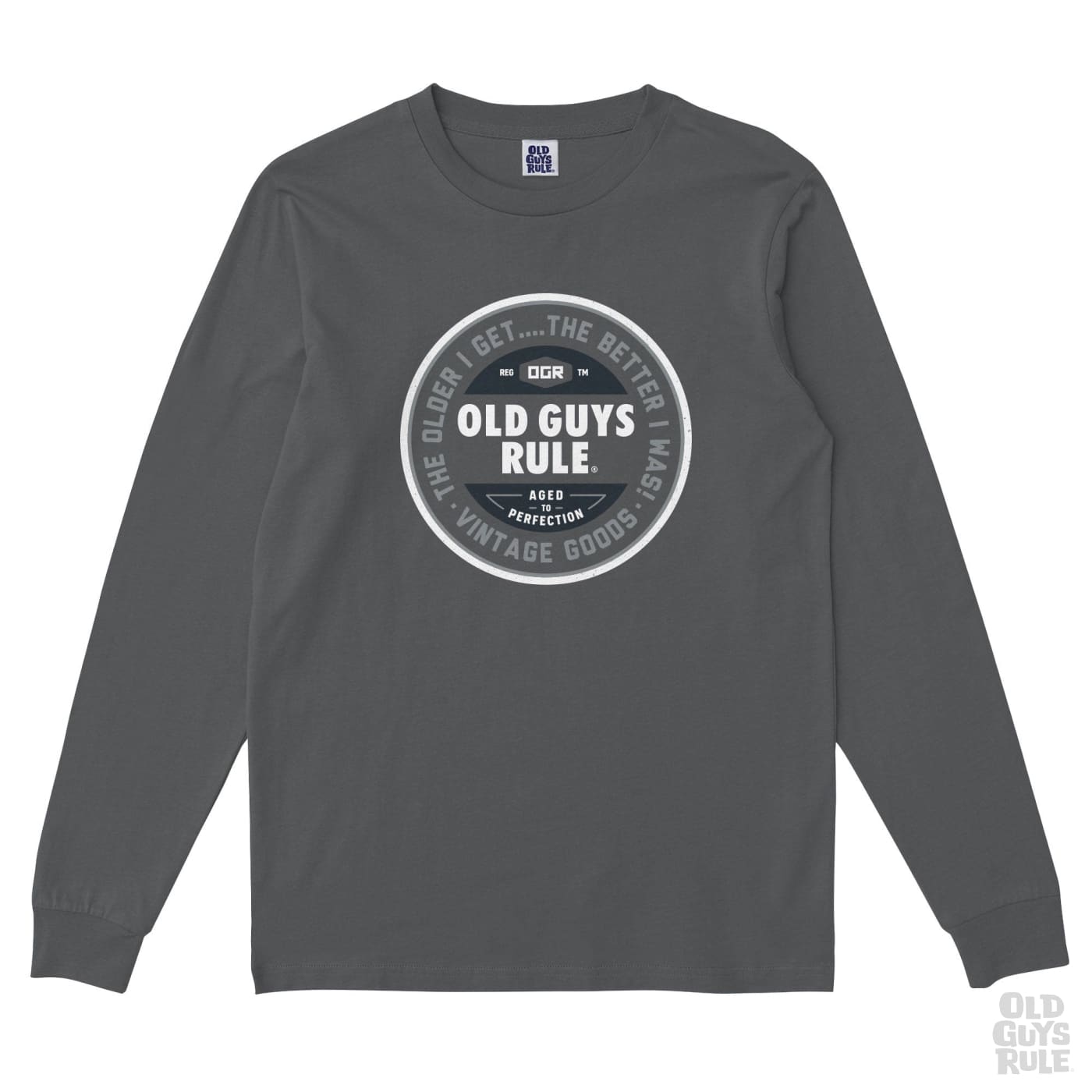 Old Guys Rule Natural Traction II Long Sleeve T-Shirt - Charcoal