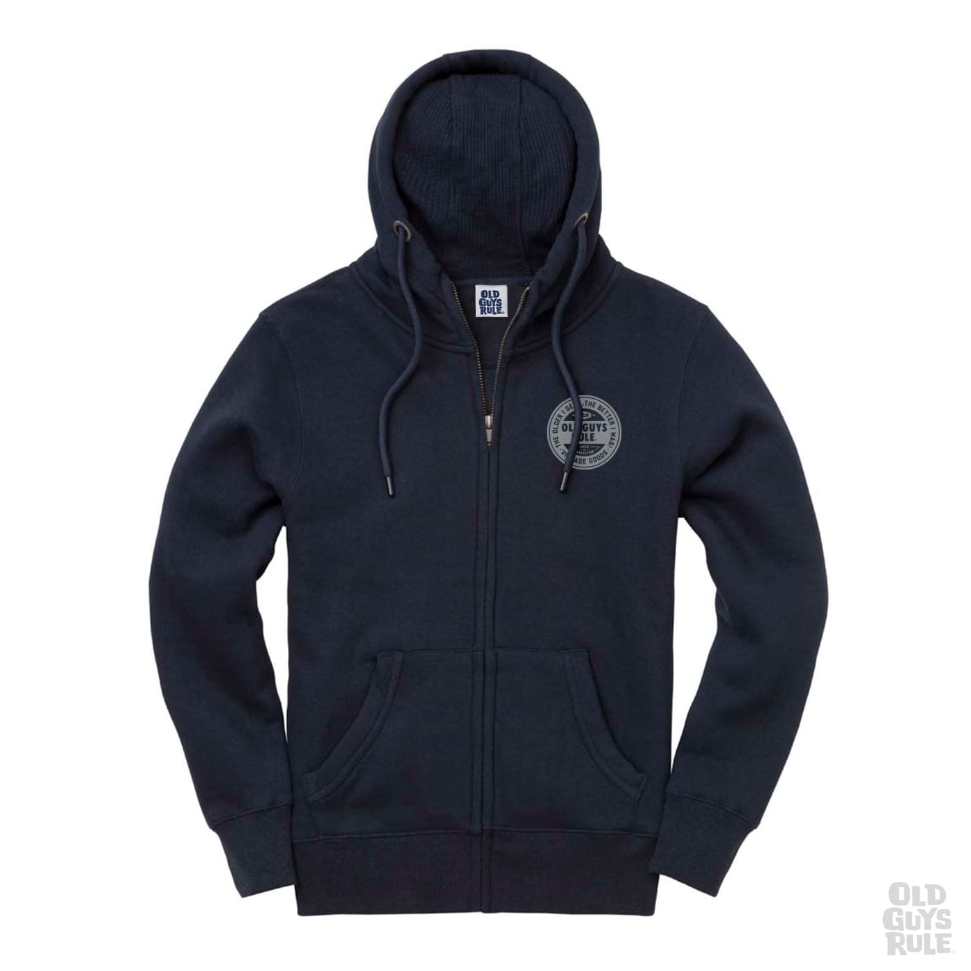 Old Guys Rule Natural Traction II Zip Hoodie - Navy