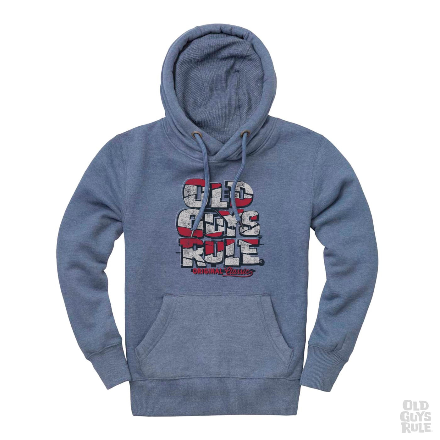Old Guys Rule Original Classic Pop Hoodie - Heather Navy