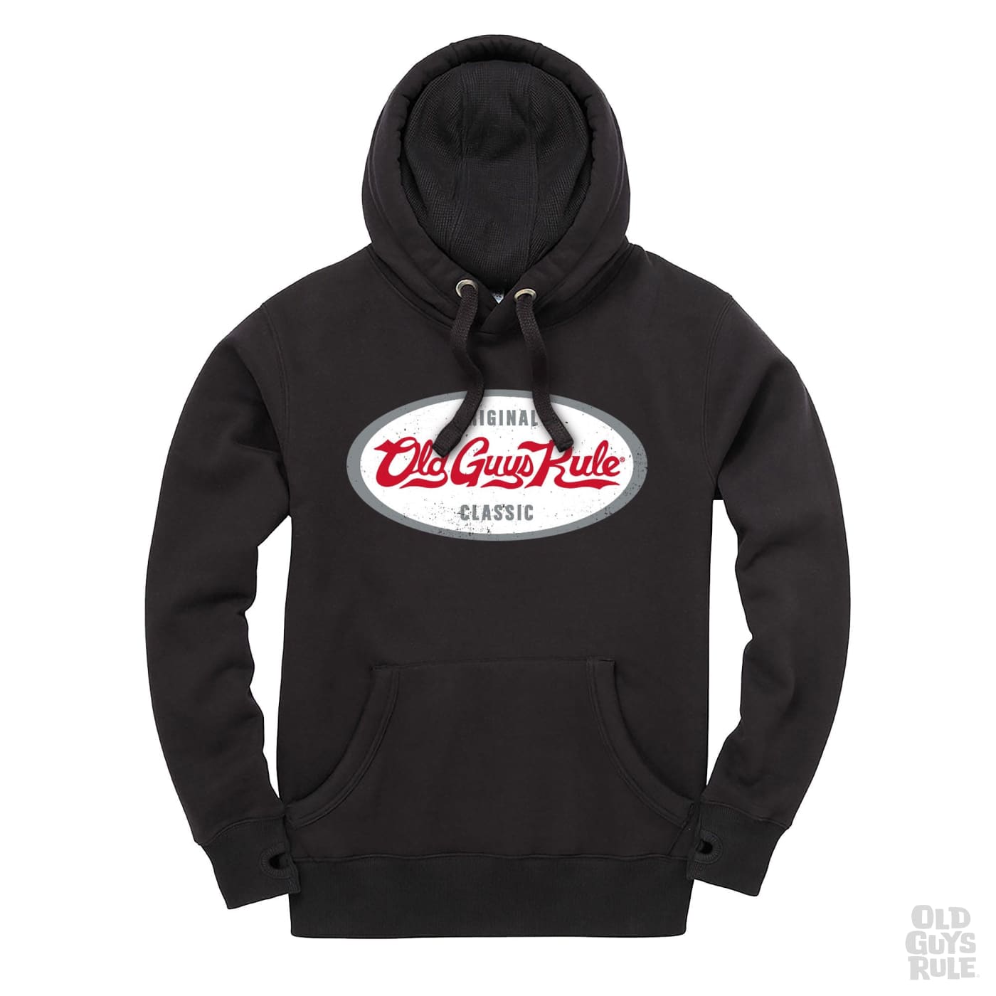 Old Guys Rule Original Classic Pop Hoodie - Black