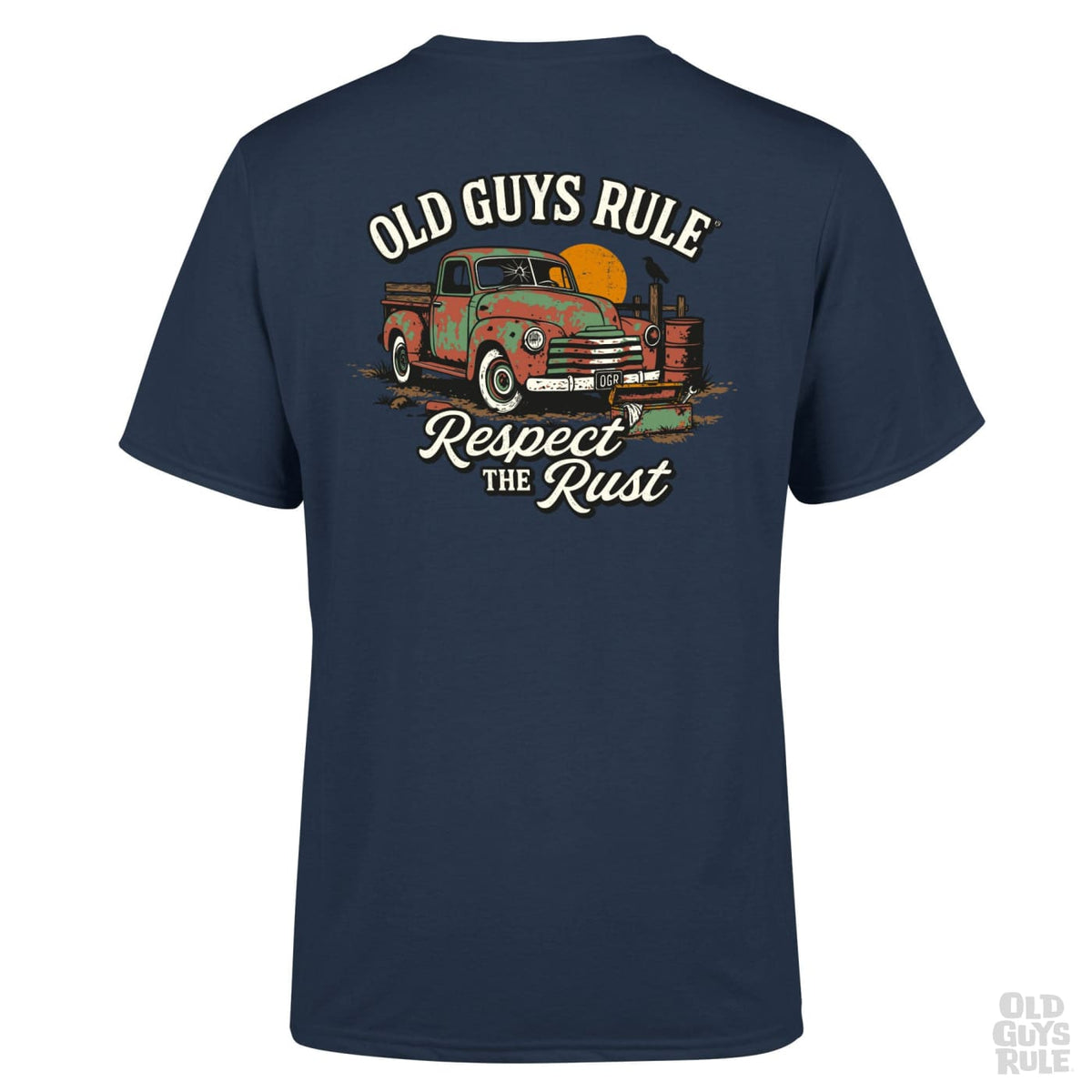 Old Guys Rule Respect the Rust T-Shirt - Blue Dusk