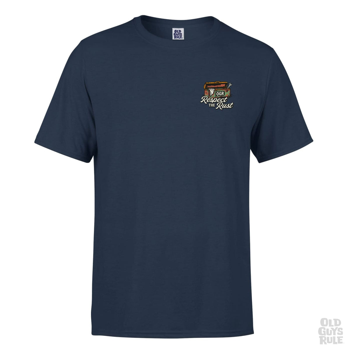 Old Guys Rule Respect the Rust T-Shirt - Blue Dusk