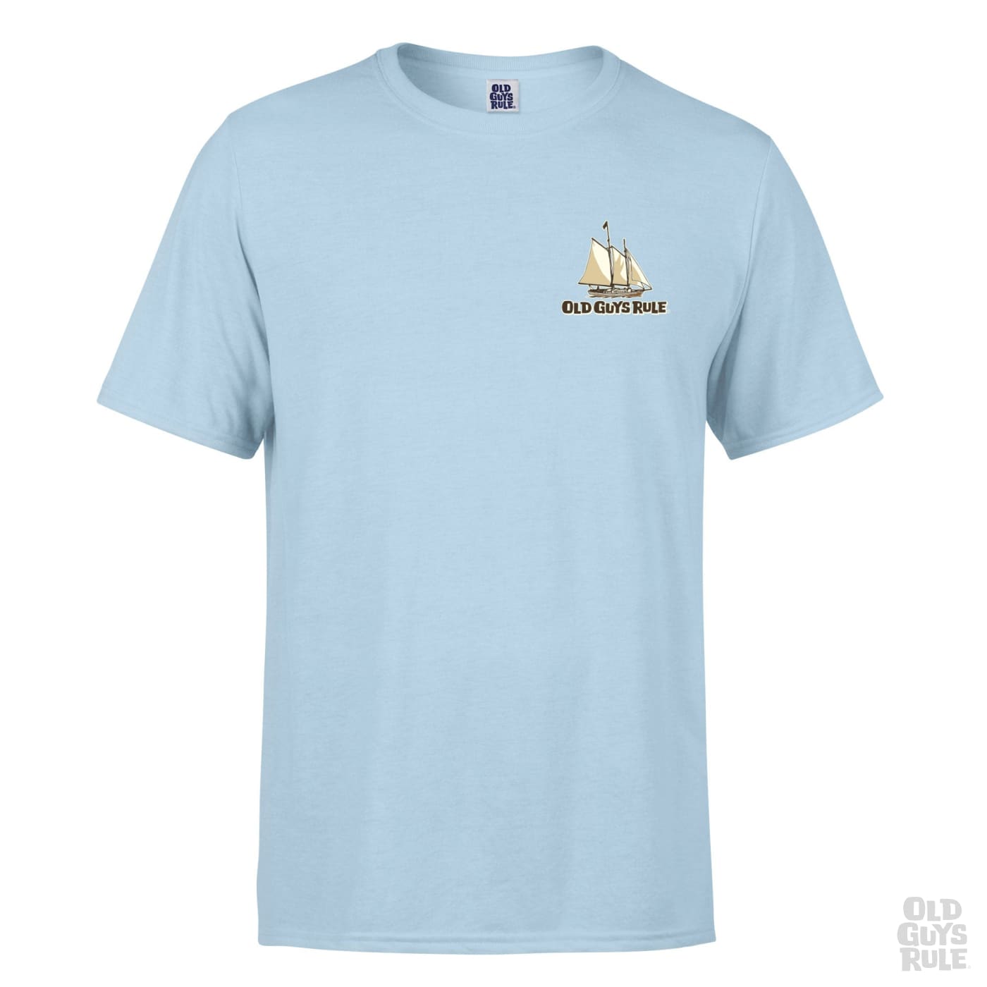 Old Guys Rule Sailing Through Life T-Shirt - Light Blue