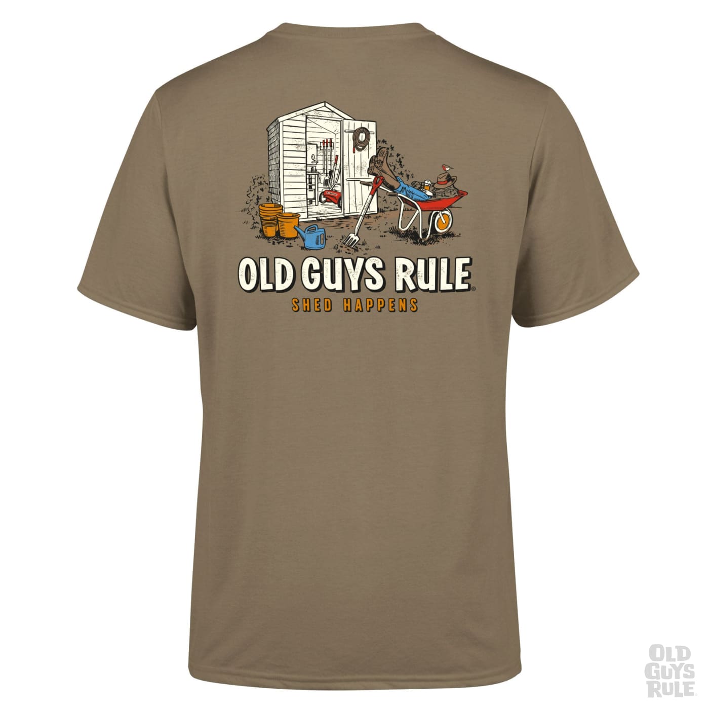 Old Guys Rule Shed Happens III T-Shirt - Prairie Dust