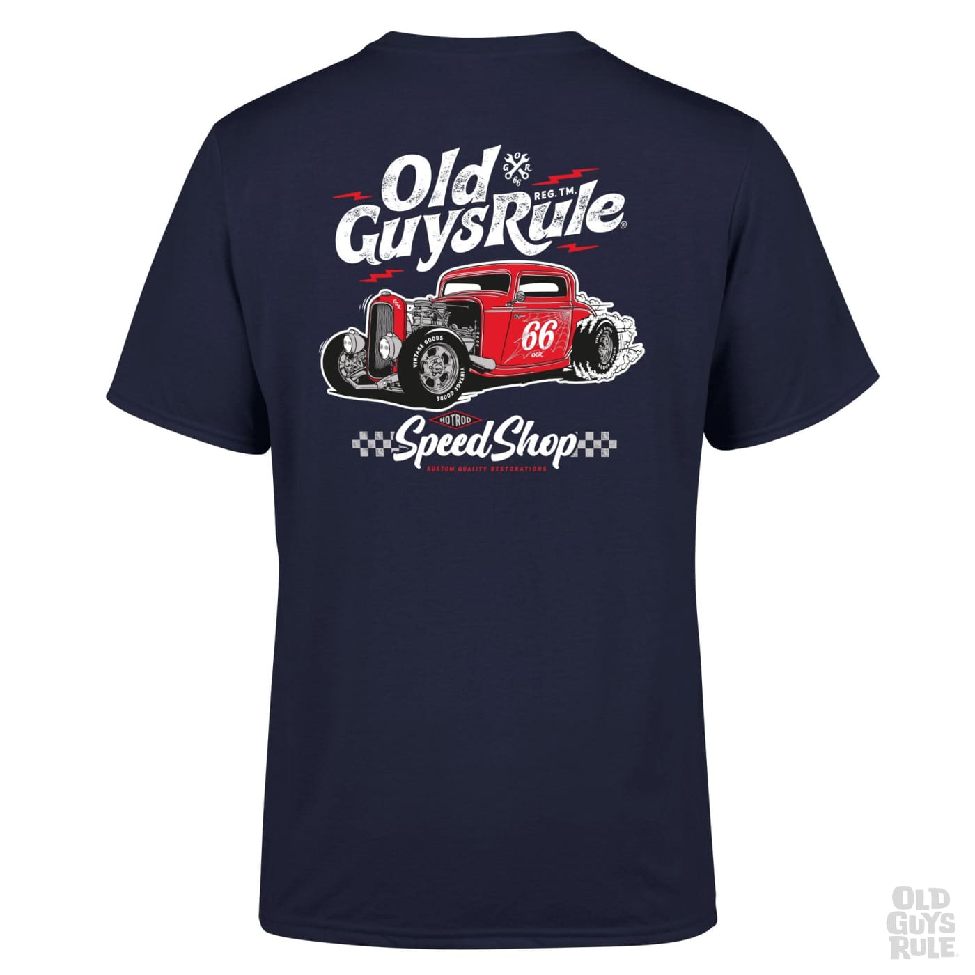 Old Guys Rule Speed Shop T-Shirt - Navy