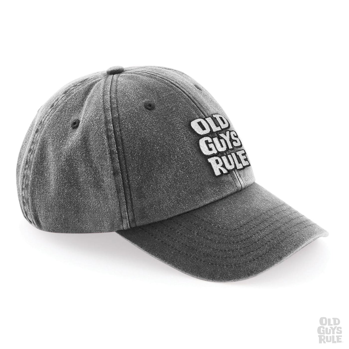 Old Guys Rule Stacked Logo Cap - Vintage Black