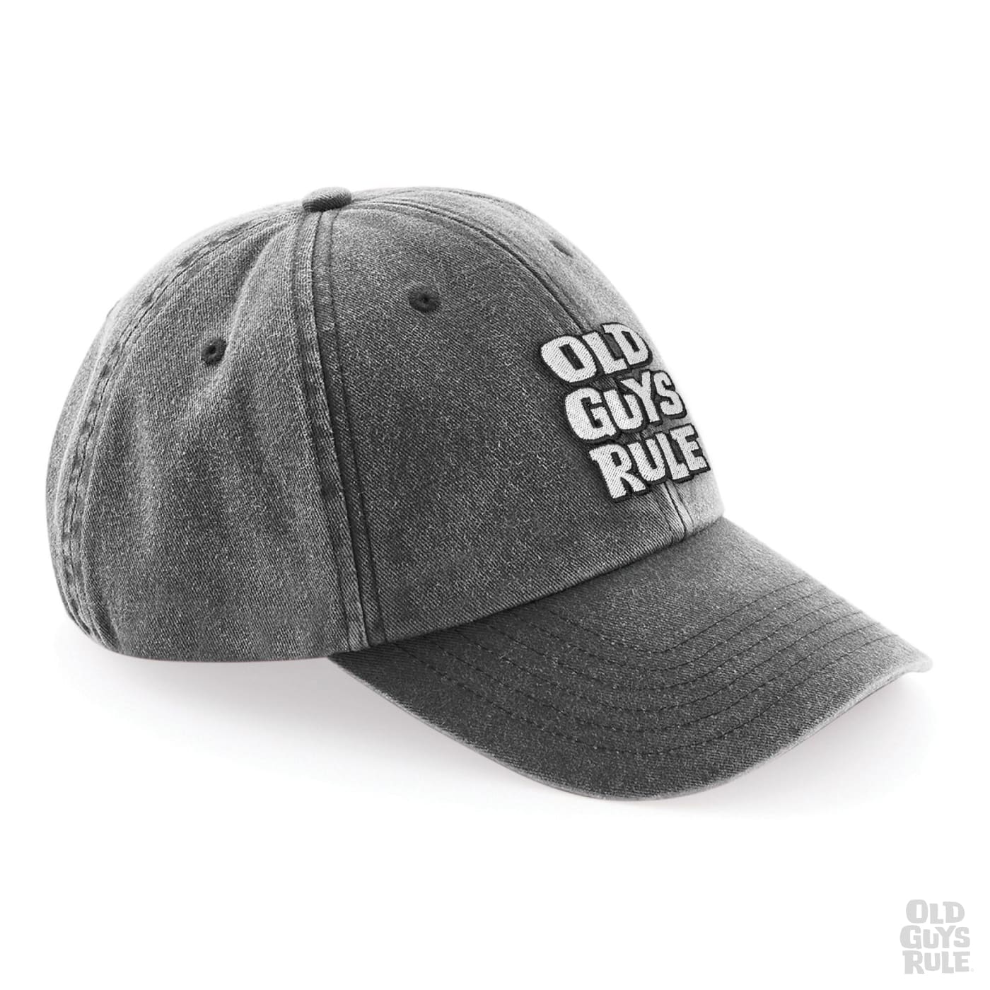 Old Guys Rule Stacked Logo Cap - Vintage Black
