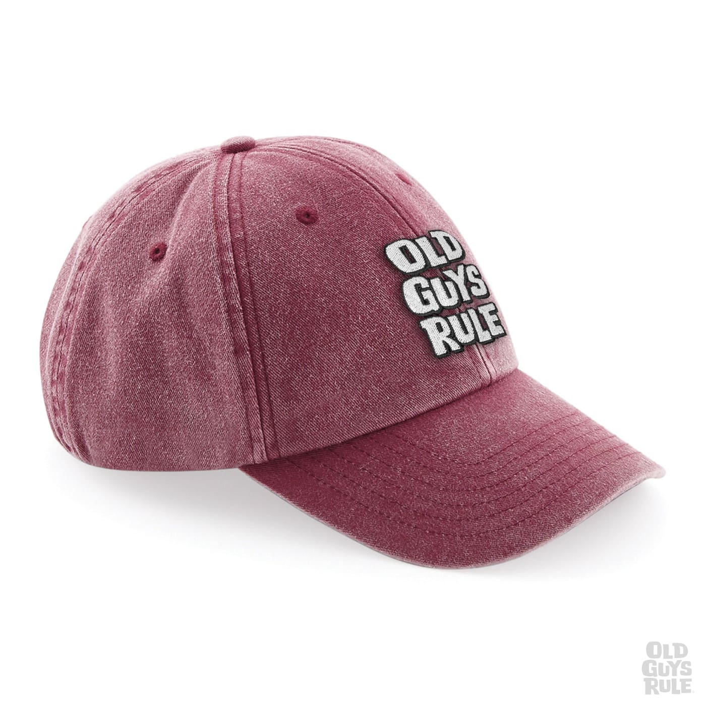 Old Guys Rule Stacked Logo Cap - Vintage Cardinal Red