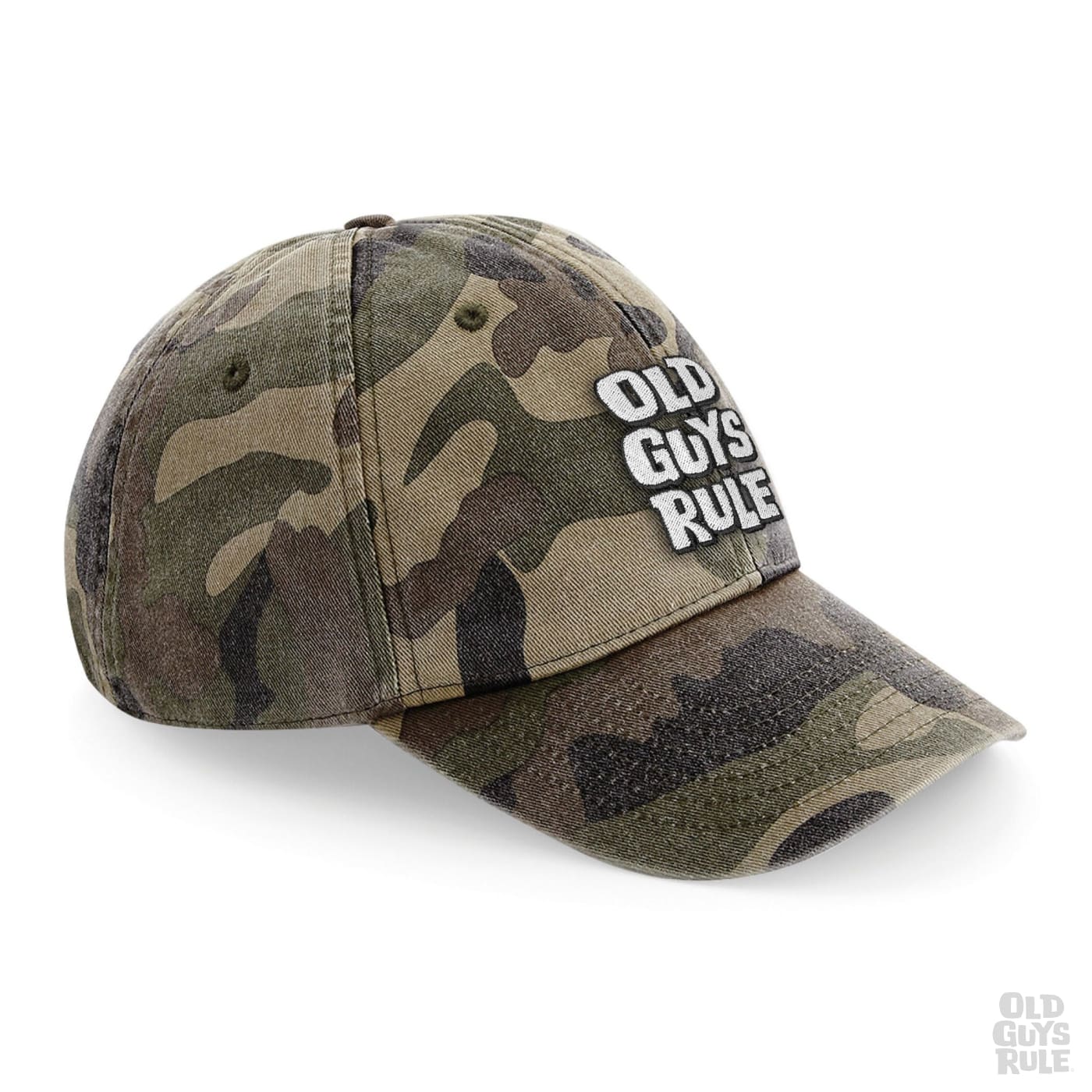 Old Guys Rule Stacked Logo Cap - Vintage Jungle Camo