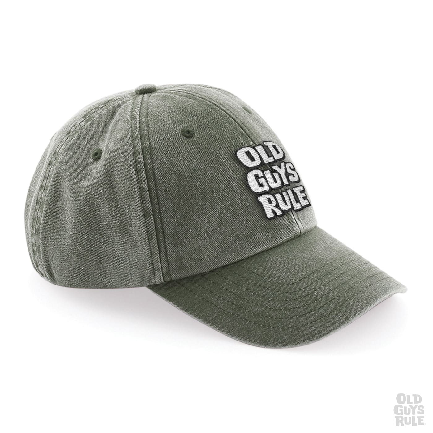 Old Guys Rule Stacked Logo Cap - Vintage Olive