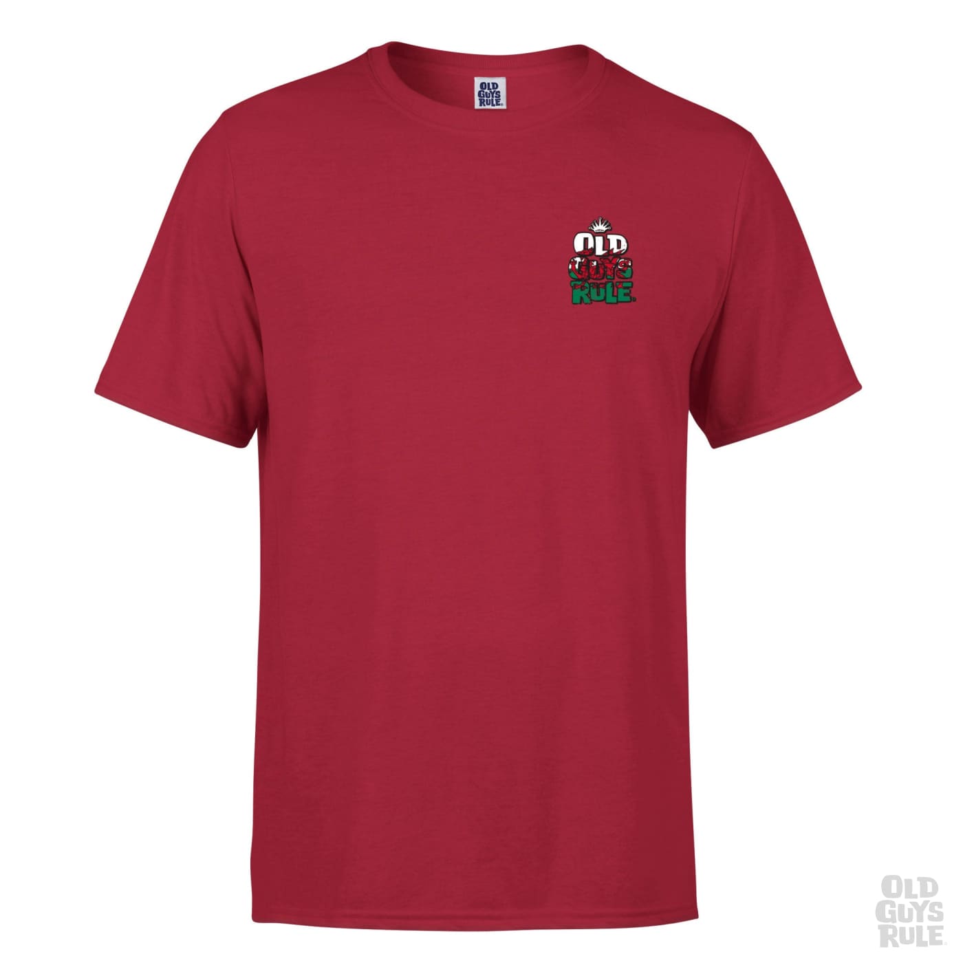 Old Guys Rule Stacked Logo Home Nations - Wales T-Shirt - Cardinal Red