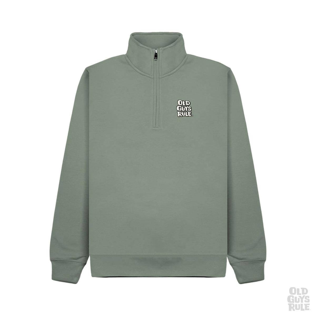 Old Guys Rule Stacked Logo 1/4 Zip - Moss