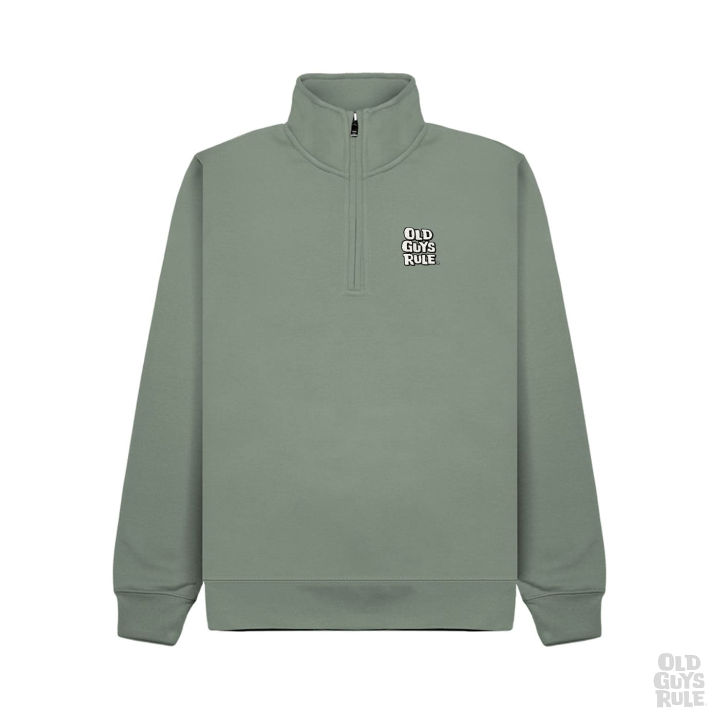 Old Guys Rule Stacked Logo 1/4 Zip - Moss