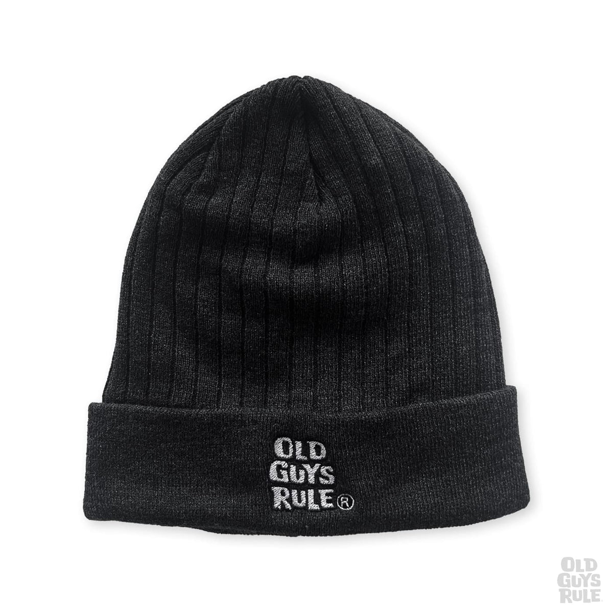 Old Guys Rule Stacked Logo Thinsulate Ribbed Beanie - Charcoal Marl