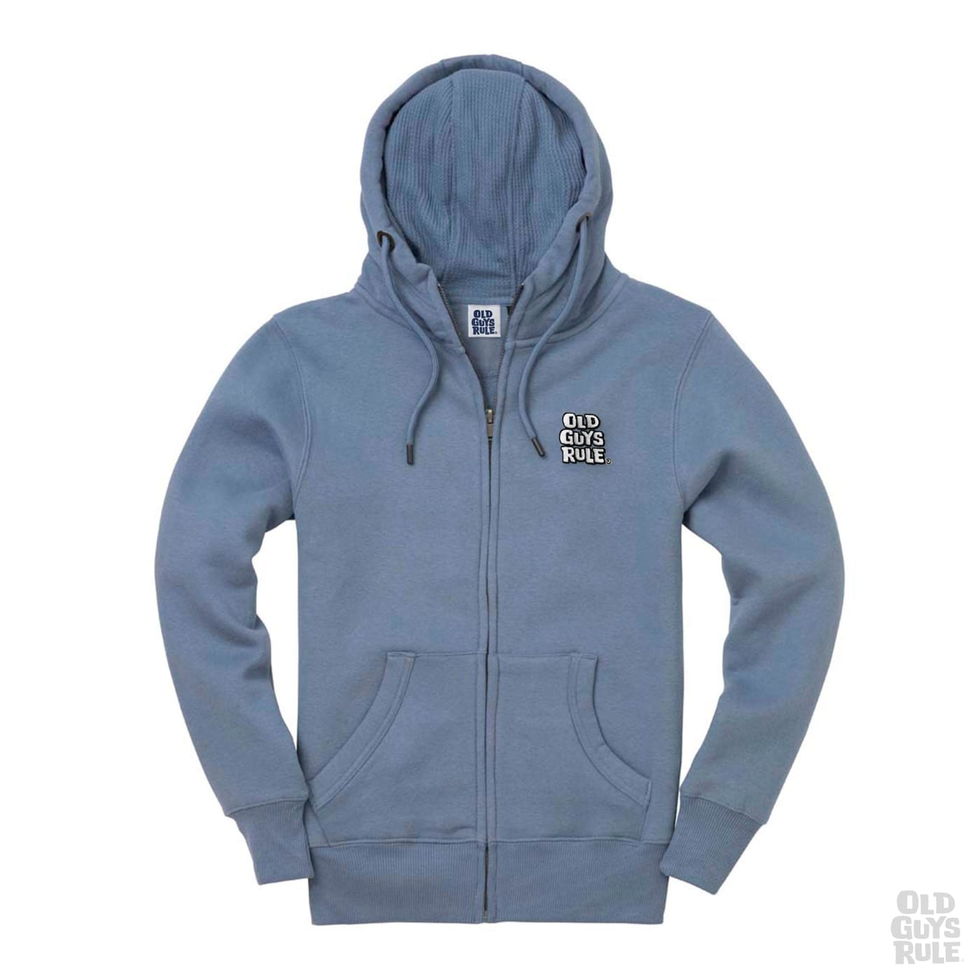 Old Guys Rule Stacked Logo Zip Hoodie - Stone Blue