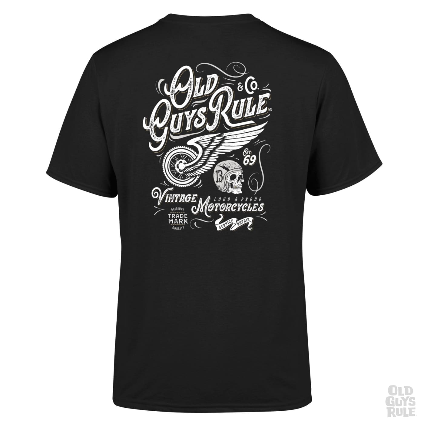 Old Guys Rule 'Vintage Motorcycles IV' T-Shirt Black