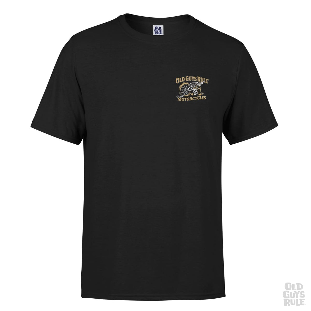 Old Guys Rule Vintage Motorcycles V T-Shirt - Black