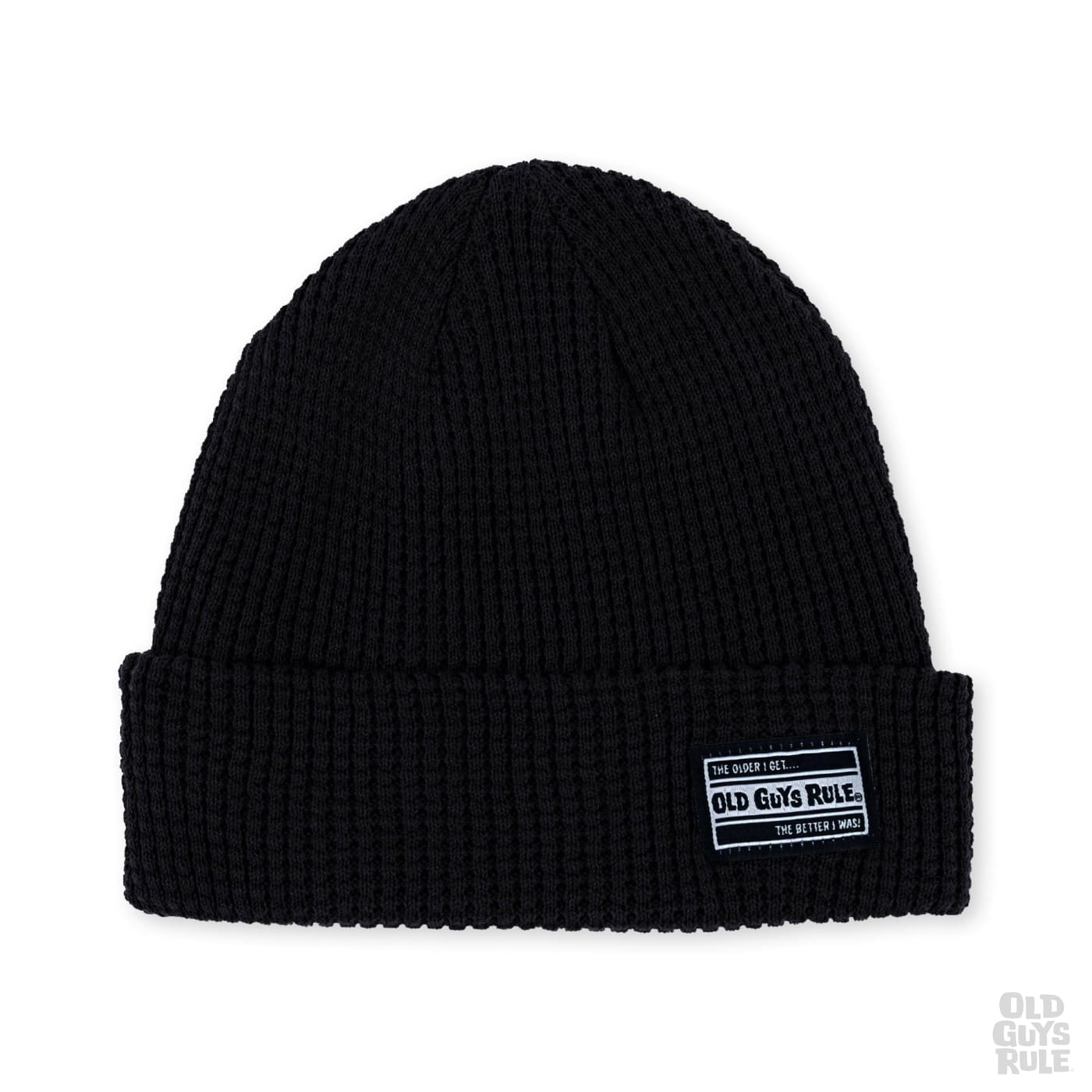 Old Guys Rule Organic Waffle Beanie - Black