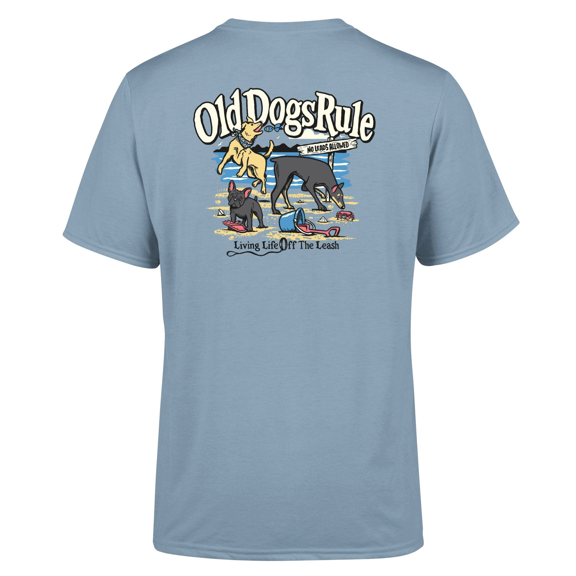 Old Guys Rule Old Dogs Rule II T-Shirt - Stone Blue