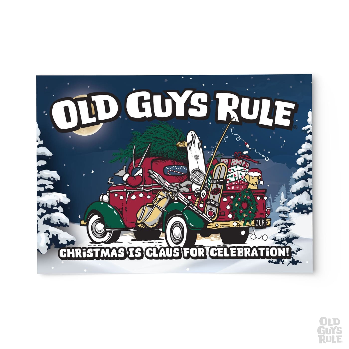 Old Guys Rule Claus For Celebration Greetings Card