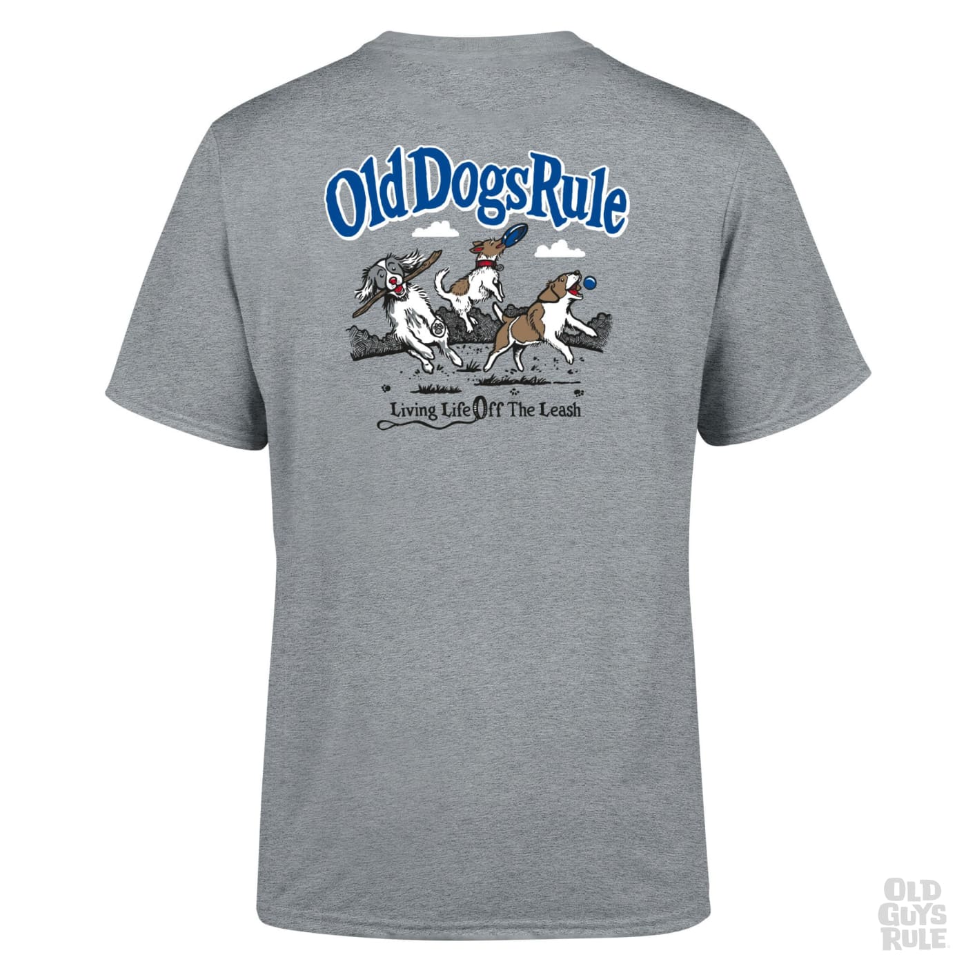 Old Guys Rule Old Dogs Rule T-Shirt - Sports Grey